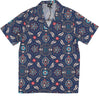 DOLLY-NOIRE-Camicia-Manica-Corta-Uomo-Fronds-Tapestry-Bowling-Shirt-Blue-da-uomo