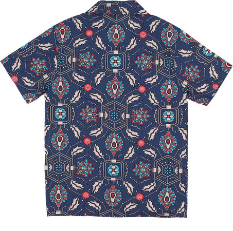 DOLLY-NOIRE-Camicia-Manica-Corta-Uomo-Fronds-Tapestry-Bowling-Shirt-Blue-da-uomo