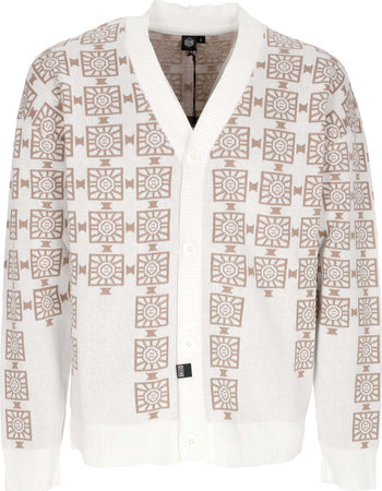 DOLLY-NOIRE-Cardigan-Uomo-Breeze-Blocks-Cardigan-Brown/white-da-uomo