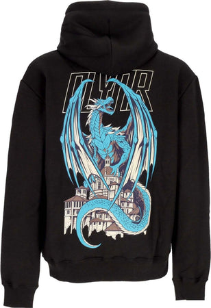 DOLLY-NOIRE-Felpa-Cappuccio-Uomo-Blue-Dragon-Hoodie-Black-da-uomo