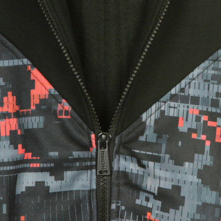 DOLLY-NOIRE-Felpa-Cappuccio-Zip-Uomo-Virtual-Zip-Hoodie-Black/glitch-Camo-da-uomo