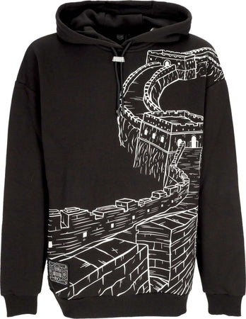 DOLLY-NOIRE-Felpa-Leggera-Cappuccio-Uomo-Chinese-Wall-Outline-Over-Hoodie-Black/white-da-uomo
