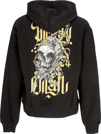 DOLLY-NOIRE-Felpa-Leggera-Cappuccio-Uomo-Desert-Skull-Hoodie-Black-da-uomo