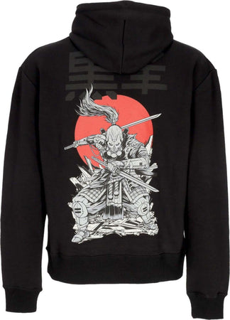 DOLLY-NOIRE-Felpa-Leggera-Cappuccio-Uomo-Myamoto-Musashi-Hoodie-Black-da-uomo