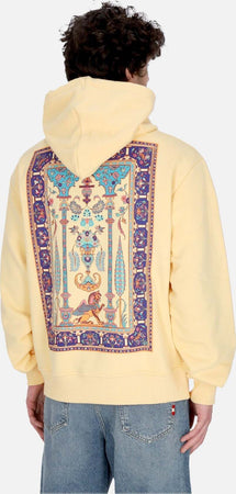 DOLLY-NOIRE-Felpa-Leggera-Cappuccio-Uomo-Persian-Rug-Hoodie-Yellow-da-uomo