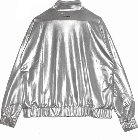 DOLLY-NOIRE-Giacca-Tuta-Donna-Silver-Chrome-Zip-Silver-da-donna