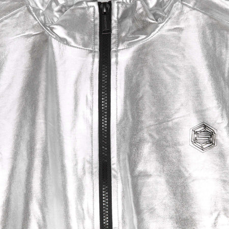 DOLLY-NOIRE-Giacca-Tuta-Donna-Silver-Chrome-Zip-Silver-da-donna