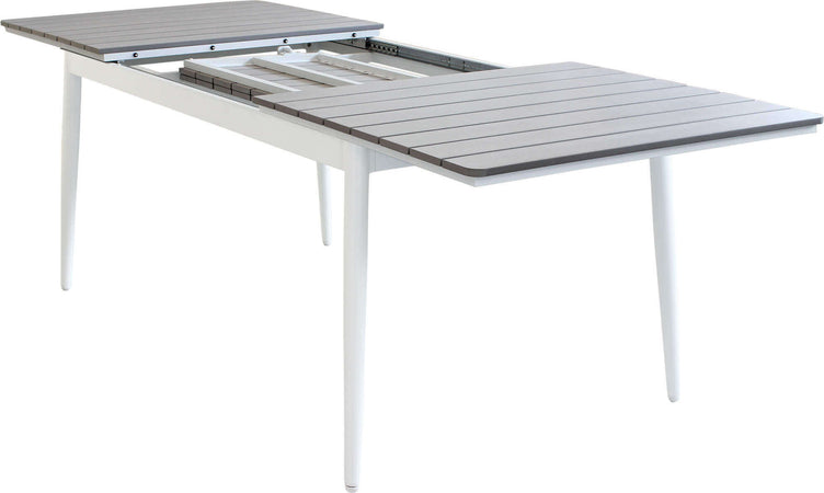 DONATO---tavolo-da-giardino-allungabile-in-alluminio-e-polywood-160/240x90-Bianco-Milani-Home