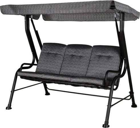Dondolo-da-Giardino-per-3-Persone-con-Tettuccio-Regolabile-e-Cuscini,-200x120x170cm,-Nero-84A-140BK