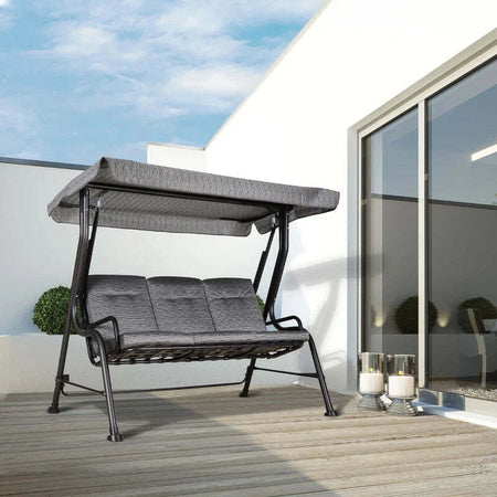 Dondolo-da-Giardino-per-3-Persone-con-Tettuccio-Regolabile-e-Cuscini,-200x120x170cm,-Nero-84A-140BK