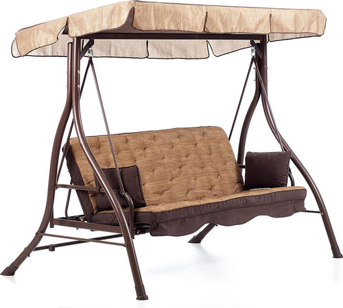 Dondolo Zanzibar 3 Posti Altalena Da Giardino E Veranda Reclinabile a Letto Giardino e giardinaggio/Arredamento da giardino e accessori/Dondoli coperti Decor Space - Altamura, Commerciovirtuoso.it