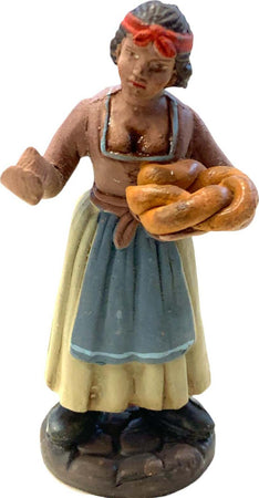 Donna con pane statuetta in terracotta artigianale per presepe napoletano da h 10 cm Casa e cucina/Decorazioni per interni/Addobbi e decorazioni per ricorrenze/Decorazioni natalizie/Presepi/Statuine e fondali per il presepe MagiediNatale.it - Altamura, Commerciovirtuoso.it