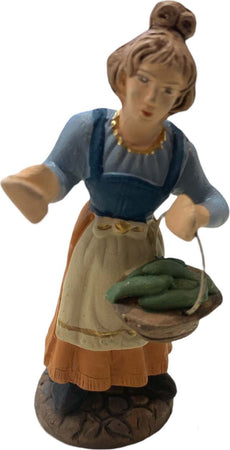 Donna con verdure statuetta in terracotta artigianale per presepe napoletano da h 7 cm Casa e cucina/Decorazioni per interni/Addobbi e decorazioni per ricorrenze/Decorazioni natalizie/Presepi/Statuine e fondali per il presepe MagiediNatale.it - Altamura, Commerciovirtuoso.it
