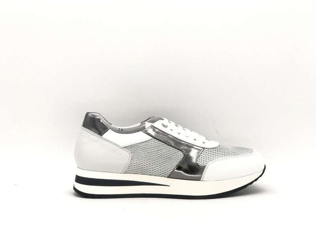 DONNA SOFT Sneaker donna in pelle MOT035 white grey