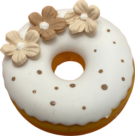 Donuts decorativo finto da esposizione decoro fiorellini beige e pois Casa e cucina/Teglie da forno e accessori per pasticceria/Accessori e utensili per pasticceria/Utensili decorativi/Torte e dolci finti Led Mall Home - Napoli, Commerciovirtuoso.it