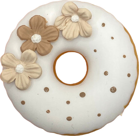 Donuts decorativo finto da esposizione decoro fiorellini beige e pois Casa e cucina/Teglie da forno e accessori per pasticceria/Accessori e utensili per pasticceria/Utensili decorativi/Torte e dolci finti Led Mall Home - Napoli, Commerciovirtuoso.it