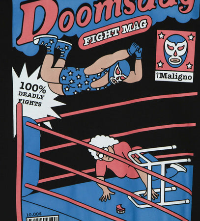 DOOMSDAY-Felpa-Leggera-Cappuccio-Zip-Uomo-El-Maligno-Zip-Hoodie-Black-da-uomo