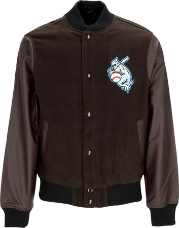 DOOMSDAY-Giubbotto-College-Uomo-Ghost-Varsity-Jacket-Brown-da-uomo