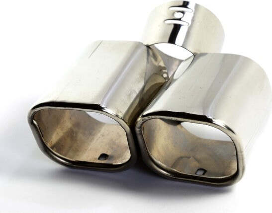 Doppio-Scarico-Sportivo-Codino-Marmitta-Terminale-Auto-Tuning-Acciaio-Cromato