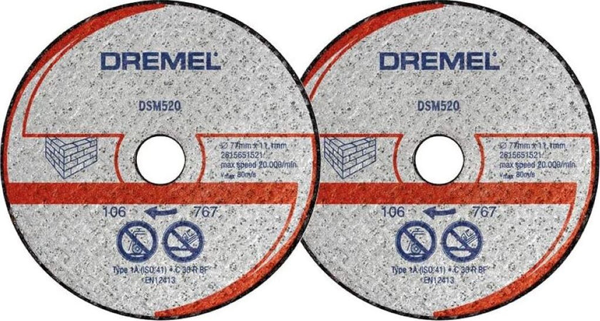 DREMEL---2-DISCHI-DA-TAGLIO-PER-MURATURA-DIAM.-77MM