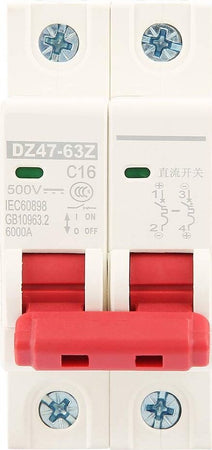 DZ47-63Z-2P 500V Interruttore Magnetotermico di Sicurezza Protezione Sovracorrente - DIN Da Quadro Elettrico