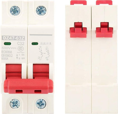 DZ47-63Z-2P C32 500V Interruttore Magnetotermico di Sicurezza Protezione Sovracorrente - DIN Da Quadro Elettrico