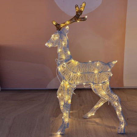 Renna luminosa in Piedi 2D, decorazione natalizia da esterno a led