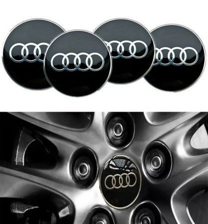 Set Tappi copri mozzo Cerchi in Lega Coprimozzo 61mm Compatibili Audi A3 A1 A4 A5 A6 Q5 Q7