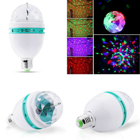 Lampadina led 3w strobo flash rgb colorata feste discoteca bar club natale multicolor