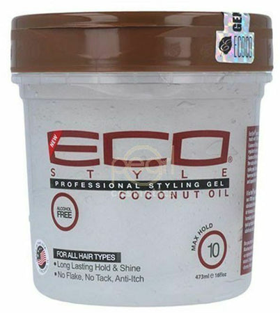 Eco Professional Style Gel Coconut Oil 473 Ml Gel per Styling Capelli Afro Lunga Tenuta