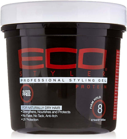 Eco Styler Professional Styling Gel Protein Alcohol Free Firm Hold 8 Gel per Capelli Afro 946 Ml Gel Tenuta Superiore Styling Dei Capelli