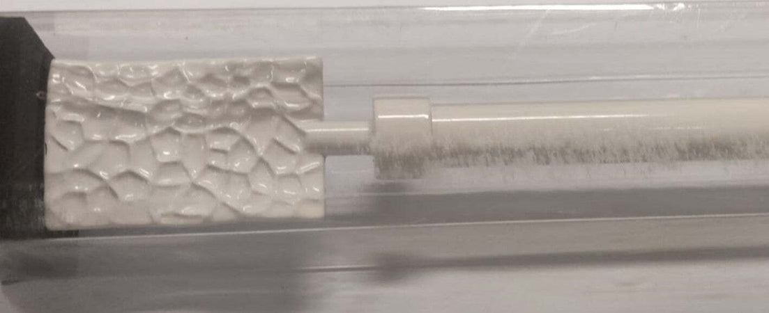 ECOSI'---KIT-ESTENSIBILE-BASTONE-TENDA-+-SUPPORTO-120-210CM---PRONTO-PER-ISTALLAZIONE-A-PARETE---POMELLO-FINALE-RETTANGOLARE-ONDULATO-BIANCO-LACCATO