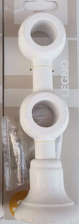 ECOSI'---SUPPORTO-DOPPIO-CHIUSO-PER-BASTONI-D.-20-IN-LEGNO-BIANCO***
