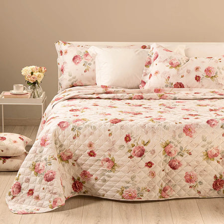 Copriletto Trapuntato In Cotone Eden Rose Matrimoniale - Caleffi