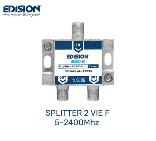 Splitter 2 Vie F 5-2400Mhz Satellitare e Terrestre EDISION SDC-2