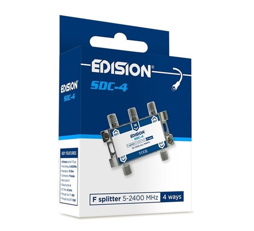 Splitter 4 vie F 5-2400Mhz Satellitare e Terrestre EDISION SDC-4
