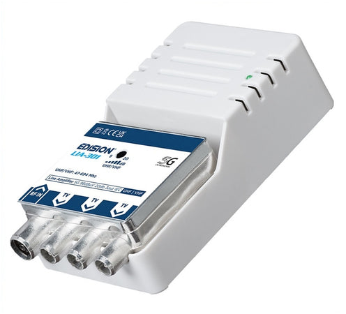 Amplificatore di segnale per antenna TV da interno UHF VHF Alto Guadagno 20dB Filtro 5G LTE EDISION LIA-301