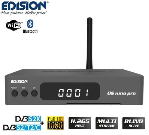 Edision OS Nino Pro Combo DVB-S2X+DVB-T2/C Multistream GRIGIO