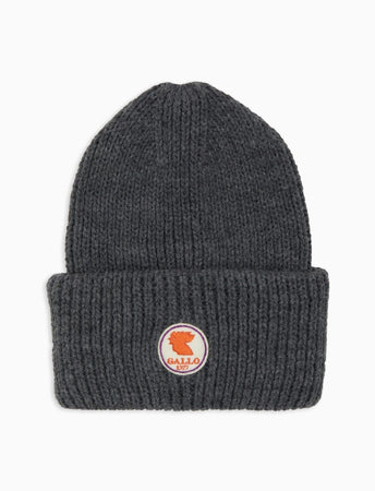 Gallo Berretto con risvolto unisex bianco a coste tinta unita cappello uomo / cappello donna