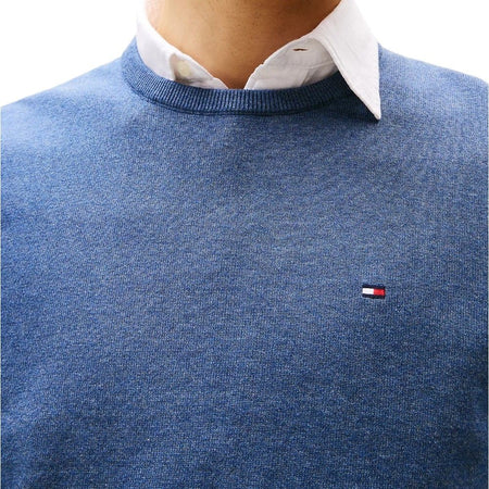 Tommy Hilfiger maglioncino blu denim MW0MW39999DVI Maglieria Tommy Hilfiger