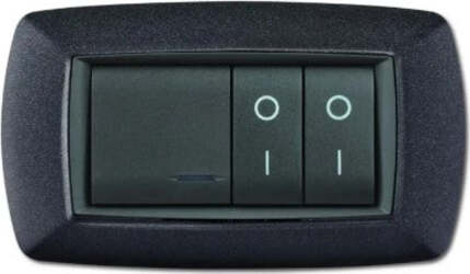 ELETTROCANALI---PLACCA-STILE-MYLIFE-4-MODULI-VULCANIZZATA-COLORE-GRIGIO-NOTTE***