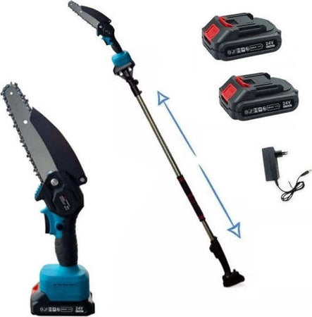 Elettrosega-Batteria-24v-Motosega-Potatore-Troncarami-Con-Asta-Telescopica-240mm