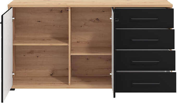 ELLIE---madia-due-ante-quattro-cassetti-moderna-cm-161,5-x-40-x-84-h-Antracite-Milani-Home