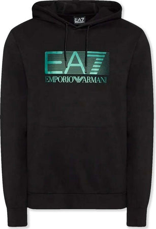 Emporio Armani Ae7 Felpa Uomo Tinta Unita Nera Con Stampa a Contrasto Felpa Casual Con Cappuccio Vestibilità Regolare Moda/Uomo/Abbigliamento/Felpe/Felpe con cappuccio Euforia - Bronte, Commerciovirtuoso.it