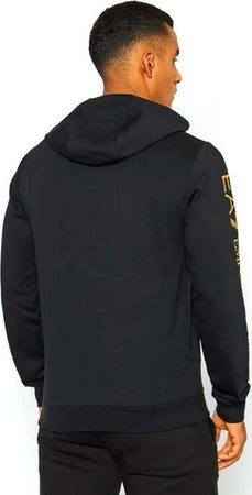 Emporio Armani Ae7 Felpa Uomo Tinta Unita Nera Con Stampa a Contrasto Felpa Casual Con Cappuccio Vestibilità Regolare Moda/Uomo/Abbigliamento/Felpe/Felpe con cappuccio Euforia - Bronte, Commerciovirtuoso.it