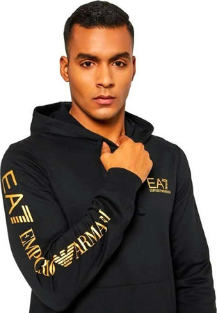Emporio Armani Ae7 Felpa Uomo Tinta Unita Nera Felpa Con Cappuccio in Morbido Cotone Felpa Casual Logo a Contrasto Tasca Frontale a Marsupio Moda/Uomo/Abbigliamento/Felpe/Felpe con cappuccio Euforia - Bronte, Commerciovirtuoso.it