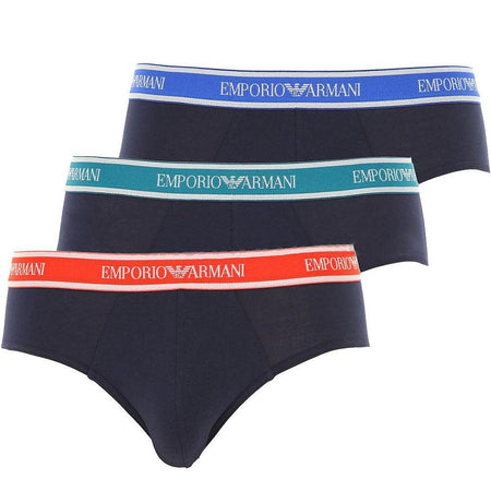 Emporio Armani Slip Uomo Set 3 Slip Elastico Logo 40035 S37 - Passarelli Biancheria