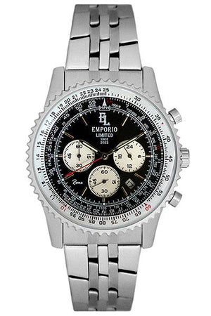 Emporio Limited - Orologio Cronometro Roma Argento/Nero - 1347
