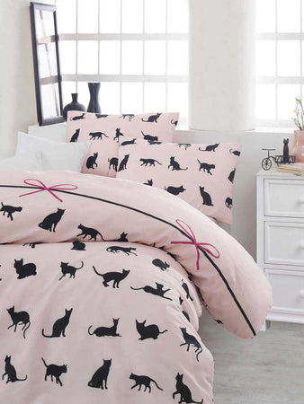 EPONJI PARURE COPRIPIUMINO CATS ROSA E NERO Casa e cucina/Tessili per la casa/Biancheria da letto/Copripiumini e set da letto/Copripiumini Scontolo.net - Potenza, Commerciovirtuoso.it