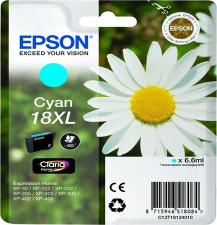 Epson - Cartuccia ink - 18XL - Ciano - C13T18124012 - 6 6ml Elettronica/Informatica/Stampanti e accessori/Accessori per stampanti a inchiostro e laser/Cartucce d'inchiostro Eurocartuccia - Pavullo, Commerciovirtuoso.it